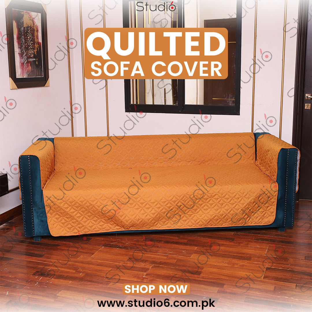 COTTON QUILTED SOFA RUNNER - SOFA COAT (Copper)