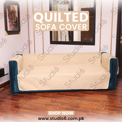 COTTON QUILTED SOFA RUNNER - SOFA COAT (BEIGE SKIN YELLOW)