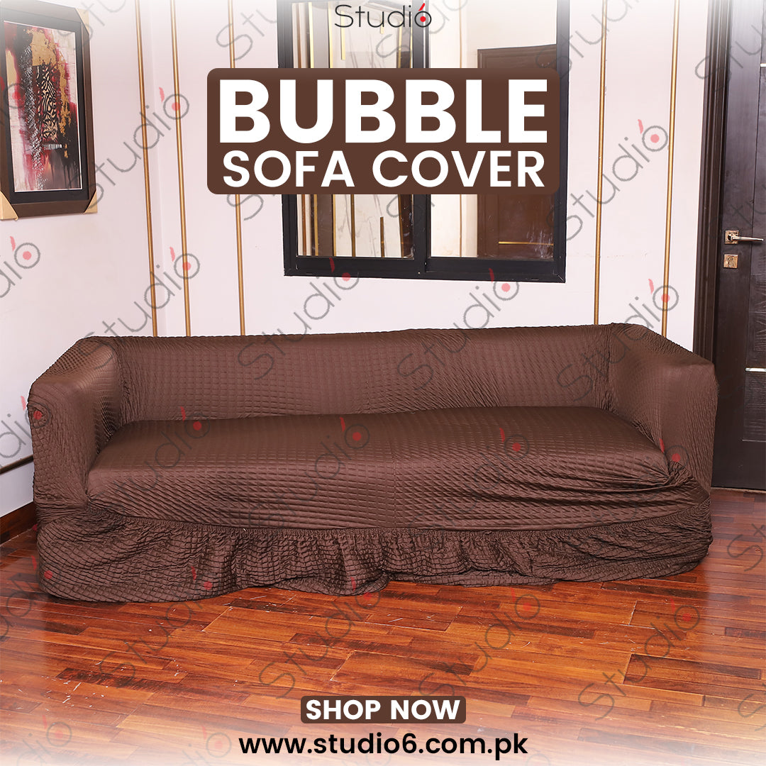 RUFFELED SUR SUCKER TURKISH SOFA COVER - Brown