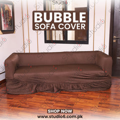 RUFFELED SUR SUCKER TURKISH SOFA COVER - Brown