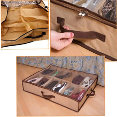 Dust-Proof 12 Grids Non-Woven Shoes Storage Bag