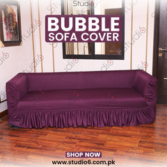 RUFFELED SUR SUCKER TURKISH SOFA COVER - Purple