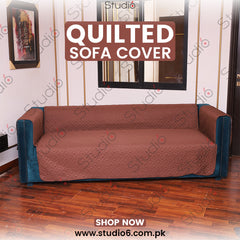 COTTON QUILTED SOFA RUNNER - SOFA COAT (Brown)