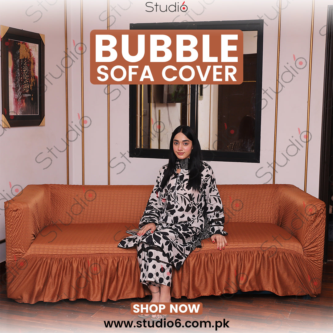 RUFFELED SUR SUCKER TURKISH SOFA COVER - Coper