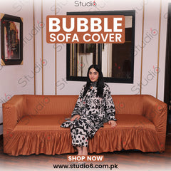 RUFFELED SUR SUCKER TURKISH SOFA COVER - Coper