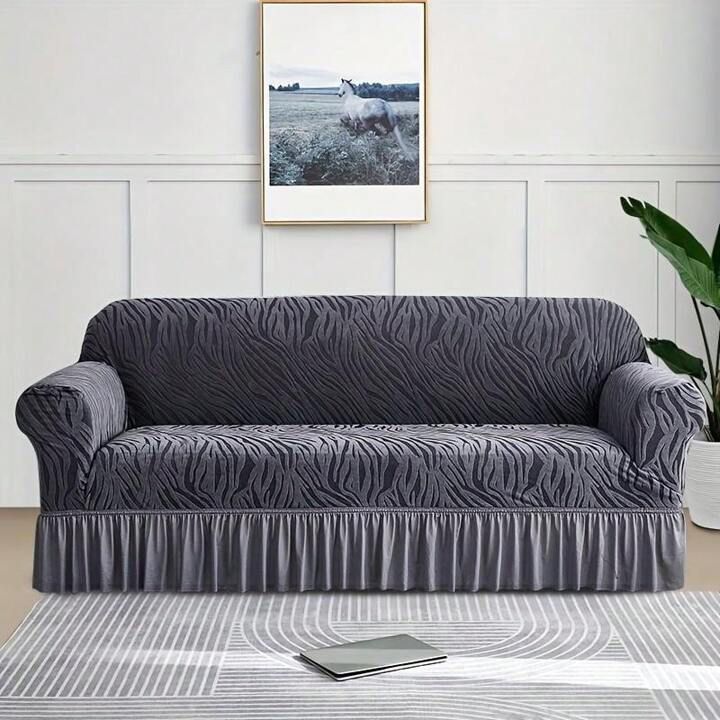 Zebra Velvet Sofa Covers With Frill & Without Frill