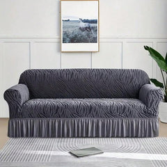 Zebra Velvet Sofa Covers With Frill & Without Frill