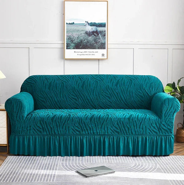 Zebra Velvet Sofa Covers With Frill & Without Frill - Zink-