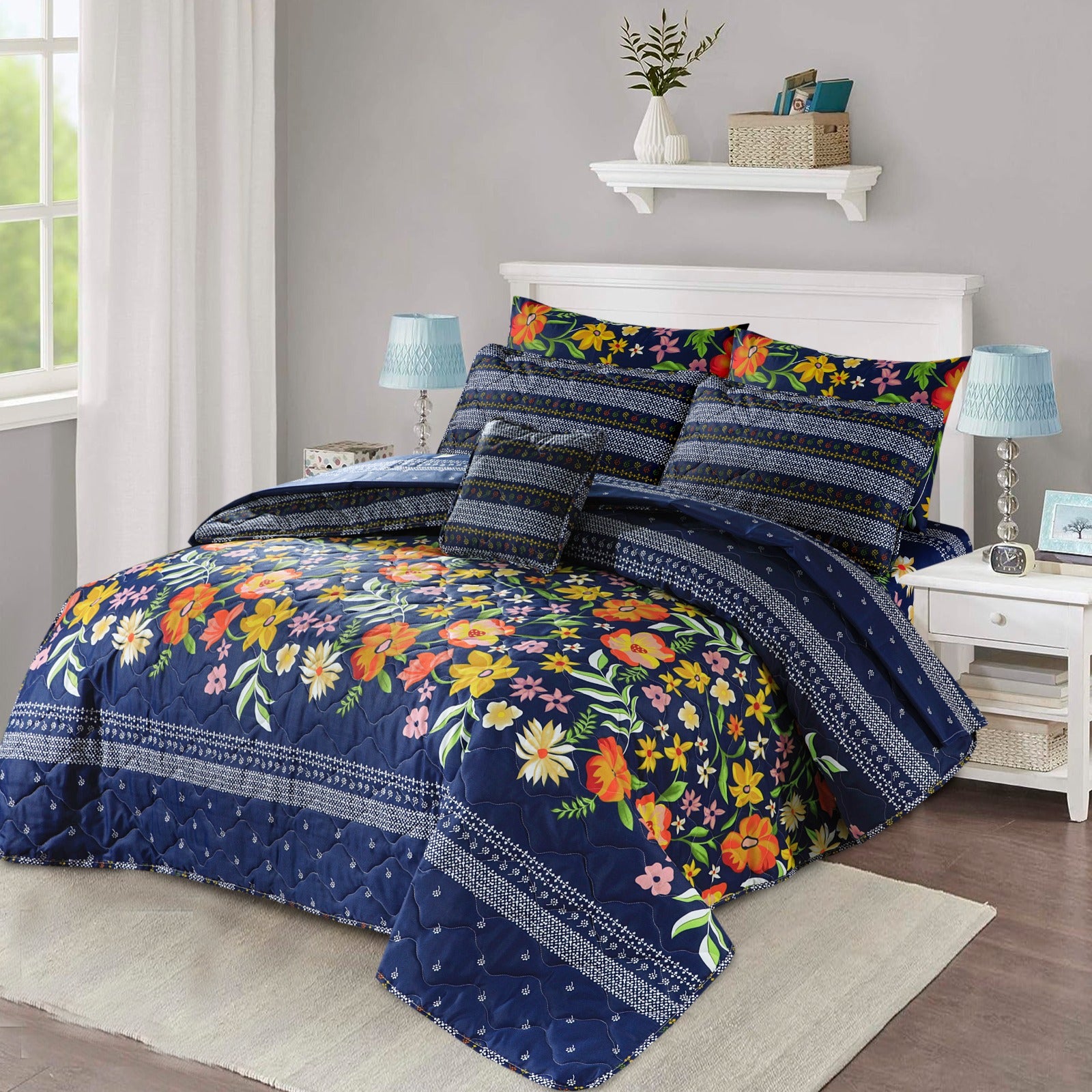 7 PCs Quilted Comforter Set SS-153