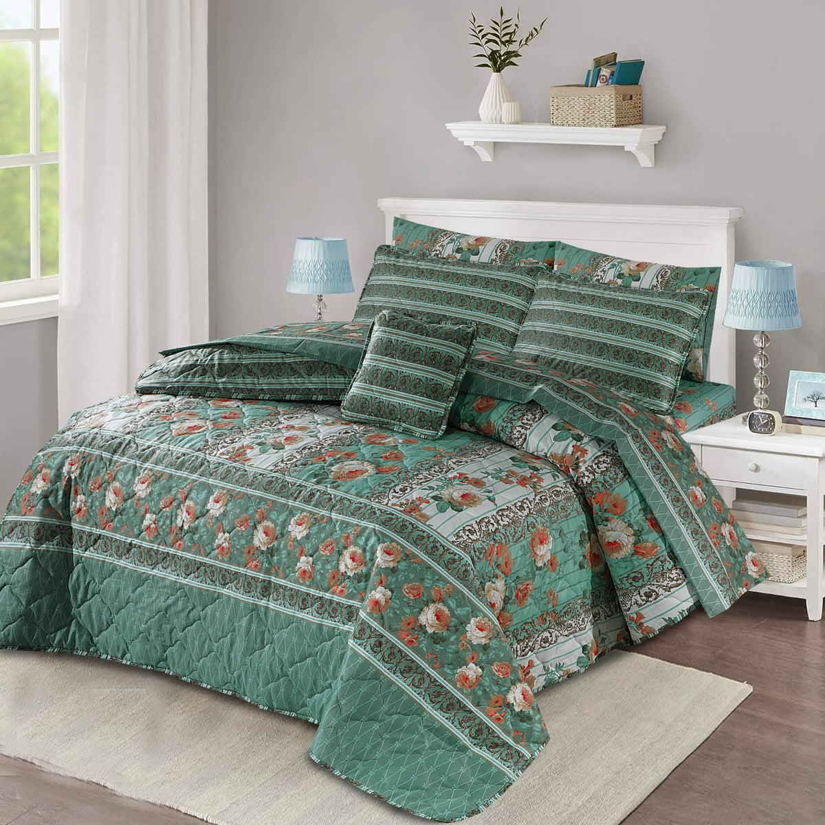 7 PCs Quilted Comforter Set SS-155