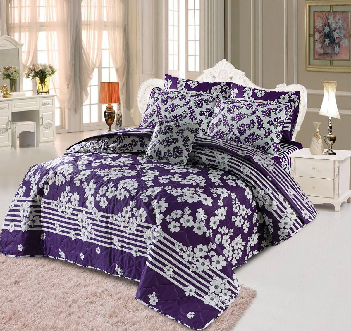 7 PCs Quilted Comforter Set SS-169