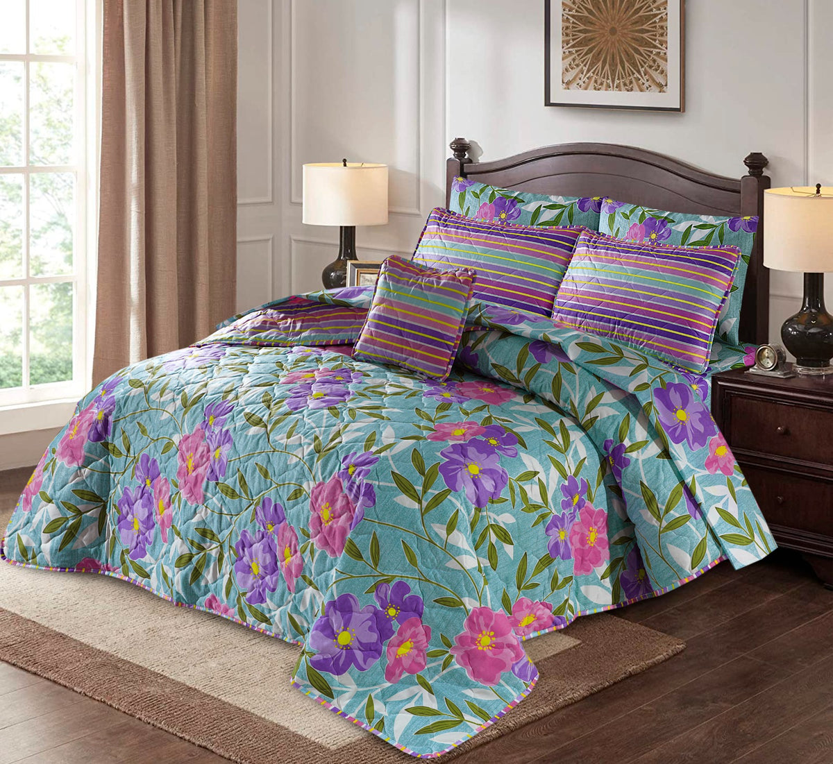 7 PCs Quilted Comforter Set SS-181