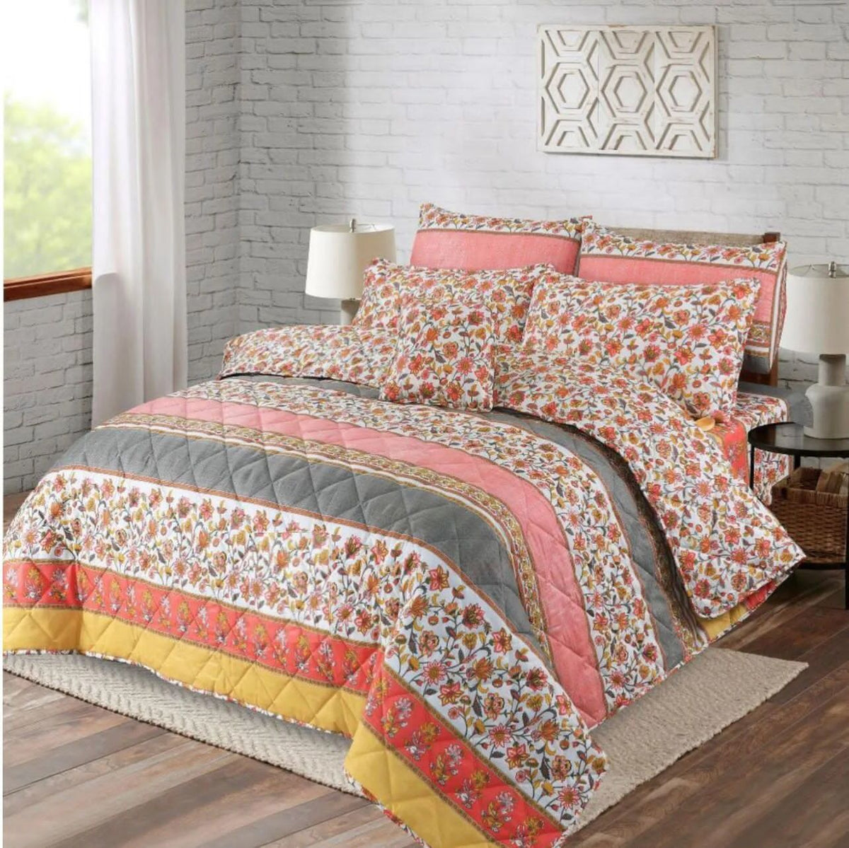 7 PCs Quilted Comforter Set SS-187