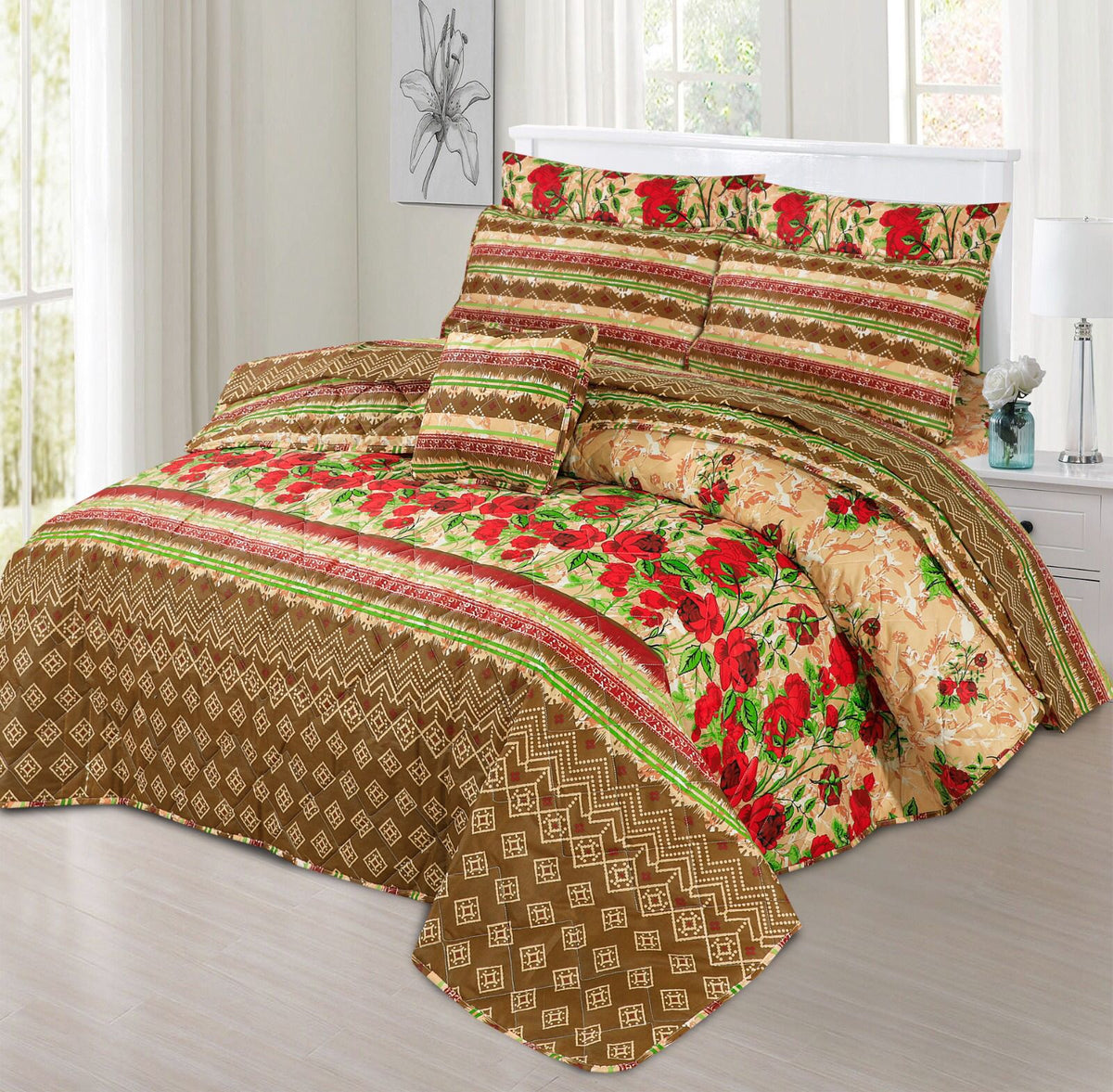 7 PCs Quilted Comforter Set SS-188