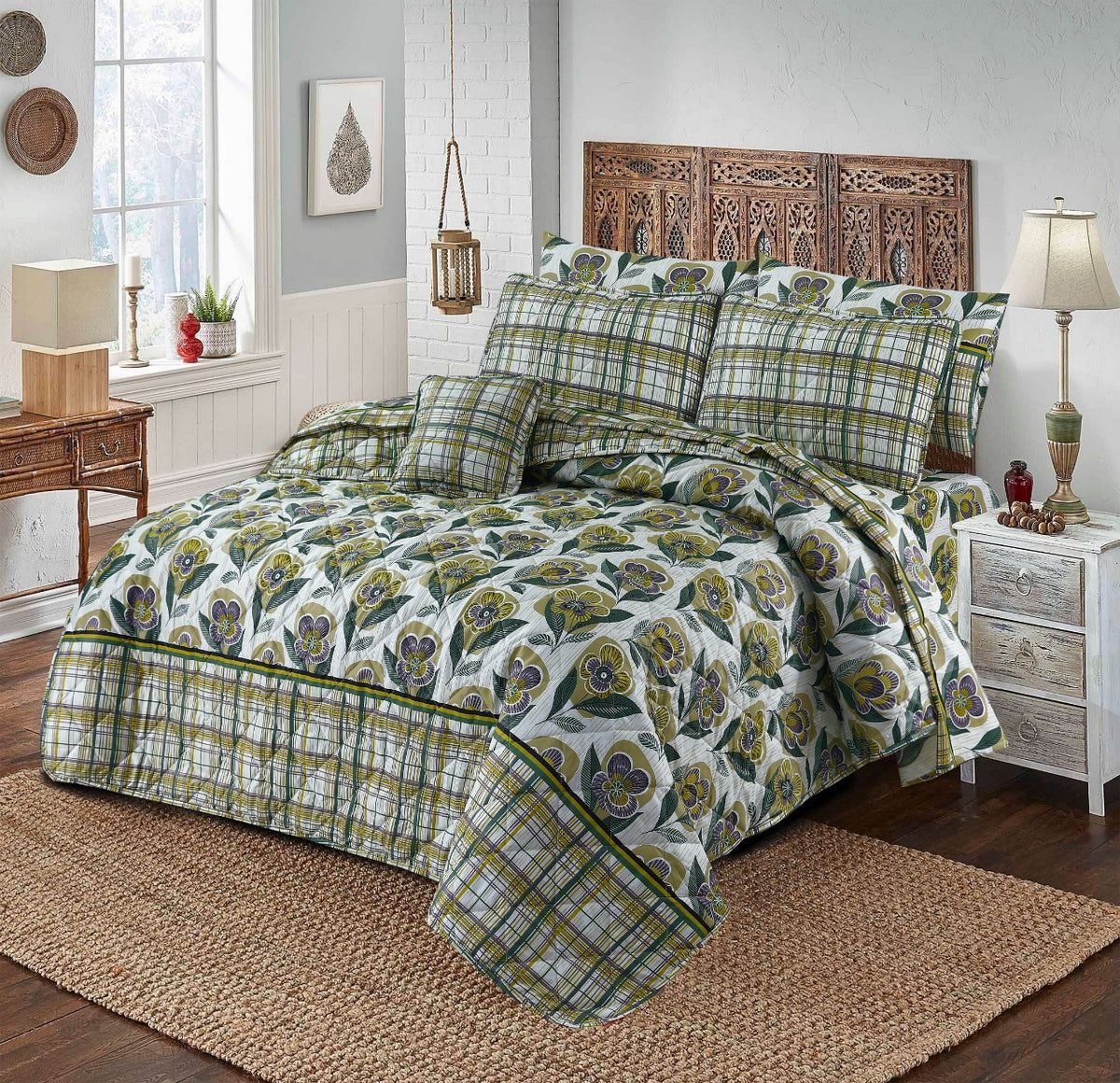 7 PCs Quilted Comforter Set SS-199