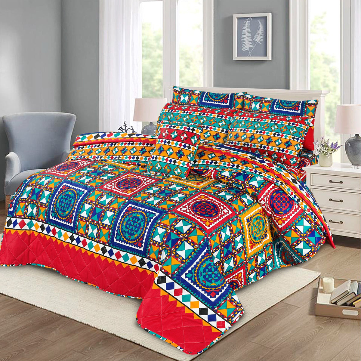 7 PCs Quilted Comforter Set SS-212