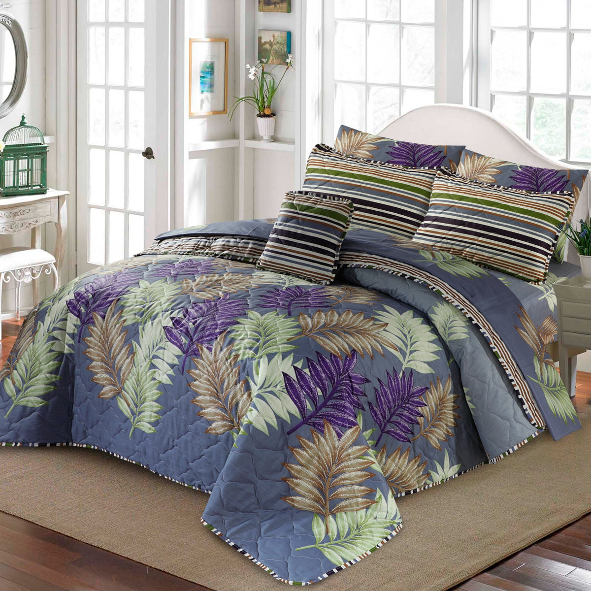 7 PCs Quilted Comforter Set SS-222