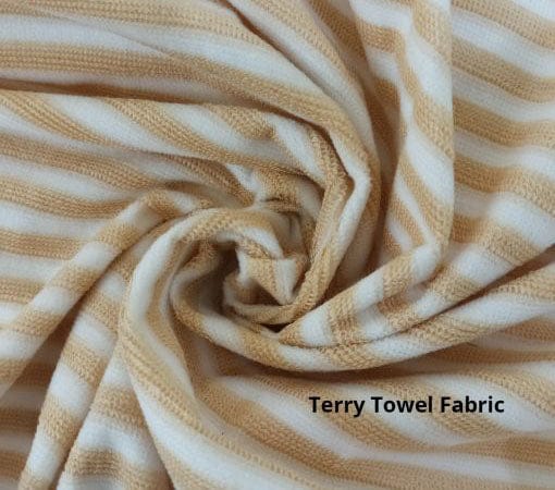 Stripe Terry Towel 100% Waterproof Fitted Mattress Protector In Yellow Color