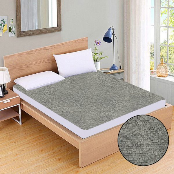 TERRY COTTON WATERPROOF MATTRESS PROTECTOR GRAY COLOR FITTED STYLE