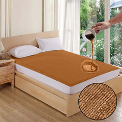 Terry Cotton Waterproof Mattress Protector Rust Color Fitted Style