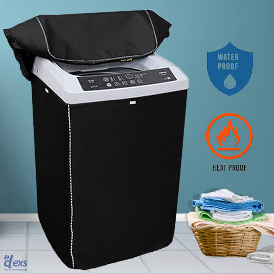 Waterproof Top Loaded Washing Machine Cover - Black Color