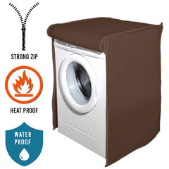 Waterproof Front Loaded Washing Machine Cover - brown Color