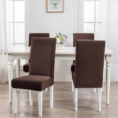 Mesh Fitted Style Jersey Chair Cover - Brown