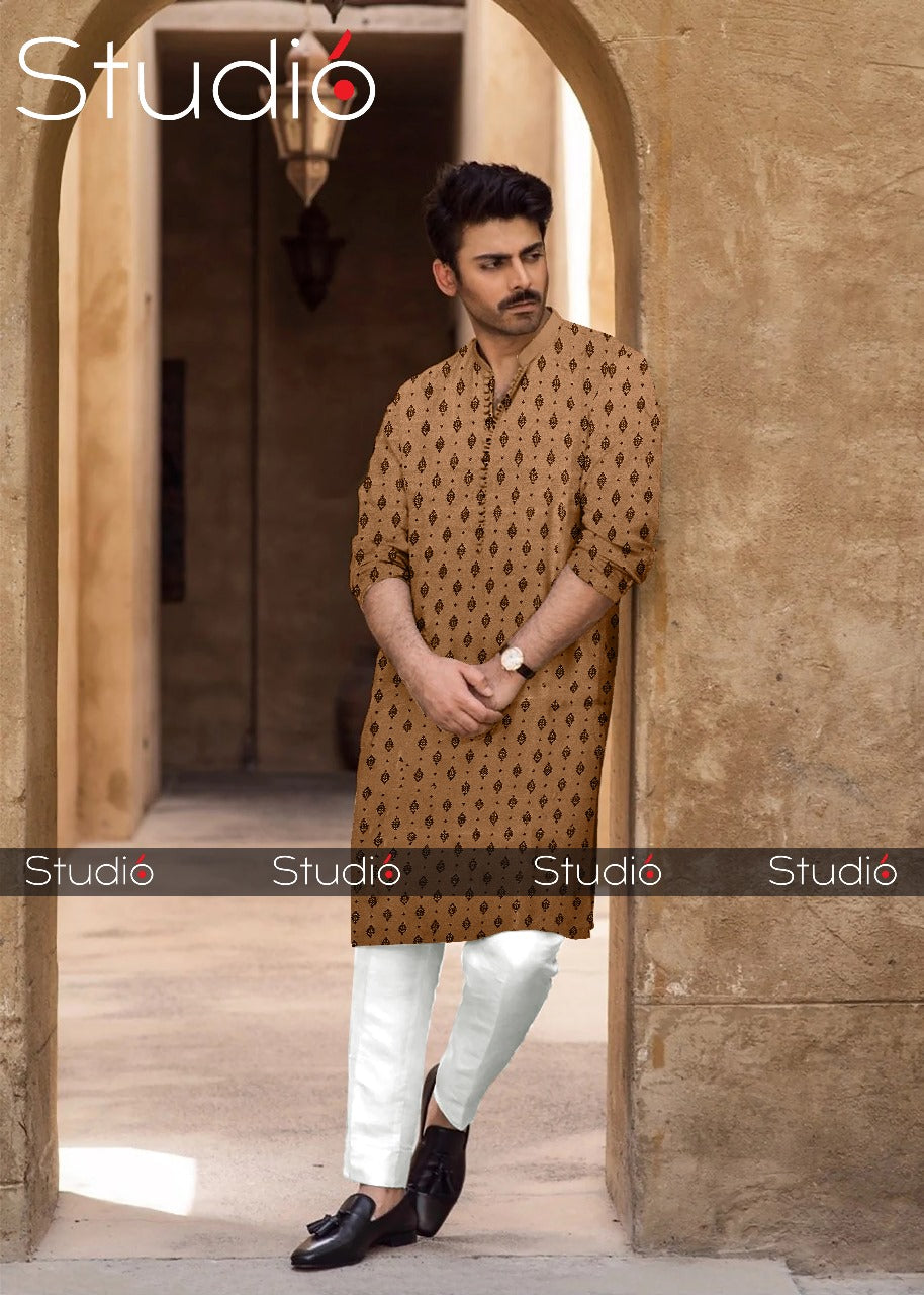 Gents Unstitched Full Suit - Kurta Shalwar Cotton -SS-237