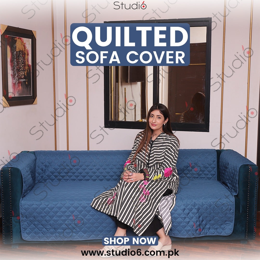 COTTON QUILTED SOFA RUNNER - SOFA COAT (Zink)