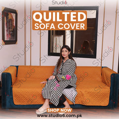 COTTON QUILTED SOFA RUNNER - SOFA COAT (Copper)