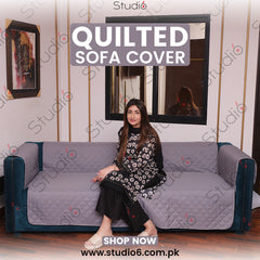 COTTON QUILTED SOFA RUNNER - SOFA COAT (Grey)