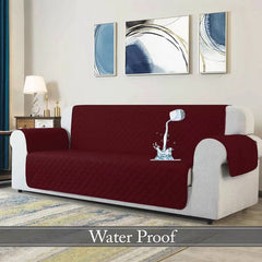 Waterproof Cotton Quilted Sofa Cover - Sofa Runner - (Maroon)