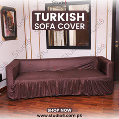 Turkish Style Sofa Cover - Dark Brown