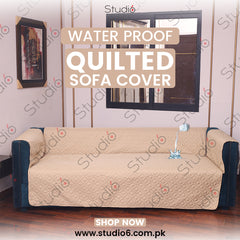 Waterproof Cotton Quilted Sofa Cover - Sofa Runner - (Copper)