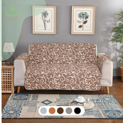 COTTON PRINTED SOFA RUNNER - SOFA COAT (Copper Brown Printed)